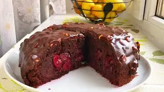 Chocolate cake with cherries🍒 Riddle for guests. Chocolate box Prepares quickly and easily