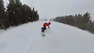 Carving at BackBowl in Vail, Co(Heavy Snow)