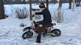 Как не нужно кататься на Питбайке/сломалась ручка сцепления/убиваем мотор/Лучший питбайк