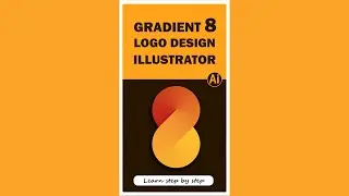 Designing gradient 8 logo, logo design tutorials 