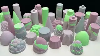 ASMR burgundy neon green and dirty baking soda