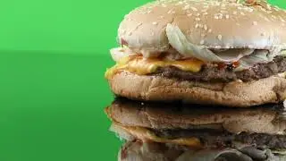 burger on chroma background  HAMBURGUESA CHROMA KEY