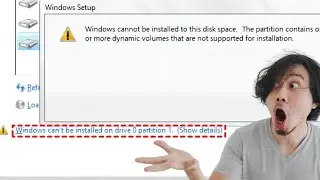 حل مشكلة windows cannot be installed on drive 0 partition 1