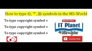 How to type copyright, trademark and registered symbols in MS-Word.