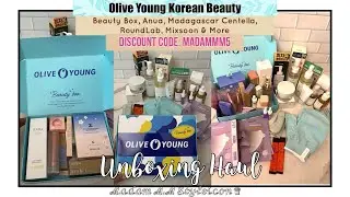 Exclusive OLIVE YOUNG KOREAN Beauty Box Unboxing with Discount Code MADAMMM5