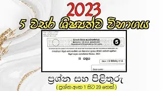 2023 ශිෂ්‍යත්ව විභාගය | II පත්‍රය ප්‍රශ්න සහ පිළිතුරු | grade 5 Scholarship | II Paper