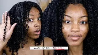 DEFINED WASH N' GO WITHOUT GEL! 😱 I'M SHOOK!!! | Slim Reshae