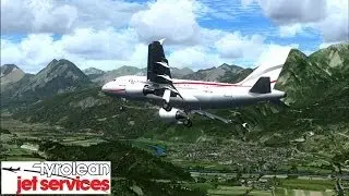 Tyrolean Jet Service A318 Circling 08 Landing in Innsbruck [FSX]