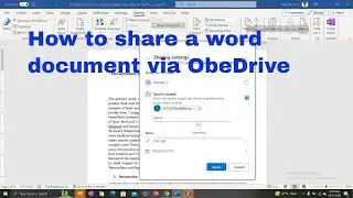 How to share a word document via OneDrive. Work multiple people in a same file.