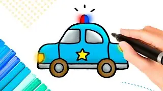 How to draw a police car? كيفية رسم سيارة شرطة؟ Cómo dibujar un coche de policía?