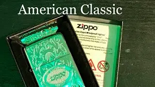 Zippo Unboxing American Classic Distinctive Top Double Etch Lustre.