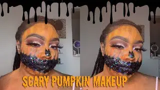 Last minute halloween makeup: scary pumpkin| #makeuptutorial #makeuptutorial