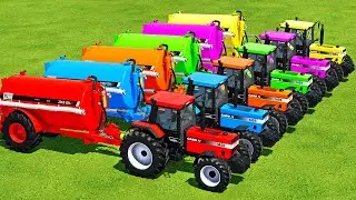 TRANSPORTING & SLURRY SPREADING WITH CASE TRACTORS & SLURRY TANKERS - Farming Simulator 22