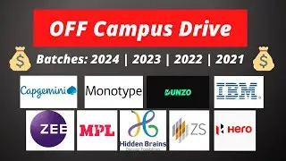 🔴 OFF CAMPUS DRIVE | Jobs and Internships | Batches: 2024 | 2023 | 2022 | 2021 🔥🔥