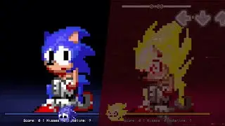 Friday Night Funkin: Sonic VS Fleetway Sonic but Pixelated