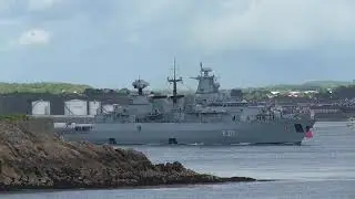 German Navy Ship FGS Bayern Entering His Majesty's Naval Base Devonport UK on 11th May 2023