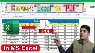 How to Convert Excel File to PDF in MS Excel.| Convert Excel to PDF without Converter.
