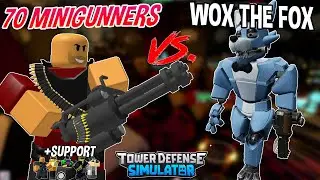 70 MINIGUNNERS VS. WOX!! Tower Defense Simulator - ROBLOX