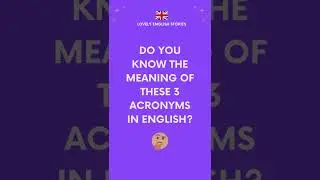 More British English Acronyms Explained | Learn English 