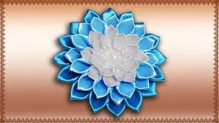 МК/DIY | ЦВЕТОК ИЗ ЛЕНТЫ | КАНЗАШИ СВОИМИ РУКАМИ | KANZASHI FLOWER