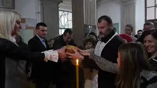 Sveti Sava sečenje slavskog kolača u Palanačkoj gimnaziji