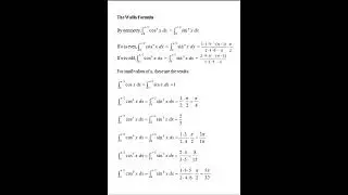 Wallis's formula for integrals of powers of sine and cosine 