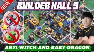 TOP-10 BUILDER HALL 9 WITH LINK+REPLAY || BH9 ANTI WITCH /B.DRAGON /CANNON || BH9 ANTI 6 STAR BASE