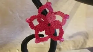 needle tatting flower with beads
