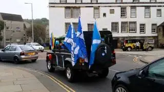 Edinburgh - 18.09.2014: Outside Scottish Parliament this evening