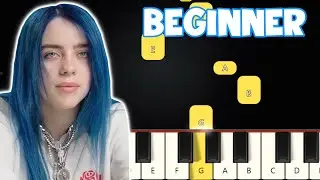 BLUE - Billie Eilish | Beginner Piano Tutorial | Easy Piano