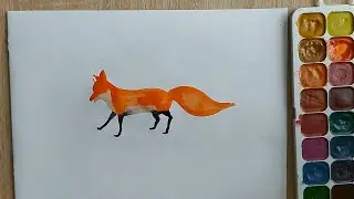 КАК НАРИСОВАТЬ ЛИСУ АКВАРЕЛЬЮ ПРОСТО