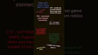 Roblox error codes! (Part 3) 
