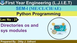 Lec-21_Directories os And sys Modules | Python Programming | First Year Engineering