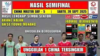 CHINA'S 1ST SEED LOSES ~ Today's China Masters 2025 Semifinal Results ~ AKANE LOSES ~ ASY WINS