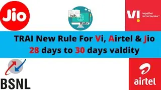 TRAI New validity Rules for Airtel,Jio, VI , BSNL