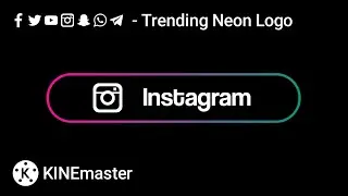 Social Media intro - Instagram Black Background - Trending Neon Logo - NiceTechno