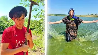 BUNICA Maricica a fugit La SCĂLDAT 😱/ BUNELUL Vasilie SUPĂRAT singur la PRĂȘIT