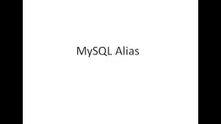 MySQL-Alias
