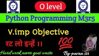 o level Python objective in Hindi, o level exam most important objective Python ,july 2021,