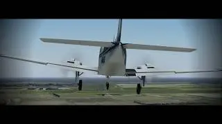 X-Plane 11 : Beech Baron : Crosswind Landing