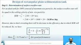 Design of rectangular plain sedimentation tank