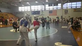 Jessie sparring great at tournament 2016