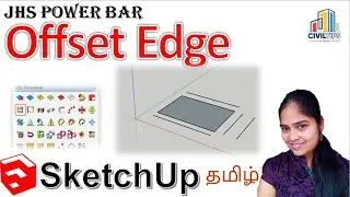 Sketchup(தமிழ்) How to Offset lines(like autocad offset)Offset Edges Tool from JHS Powerbar Plugins
