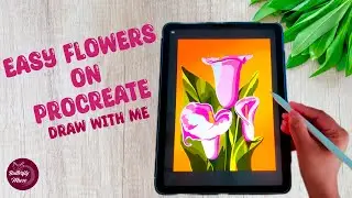 Easy Abstract Flowers Art on iPad Procreate - Digital Art 🌸