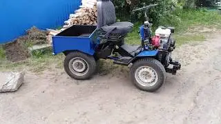 Самодельный мини трактор переломка (тяговые испытания)