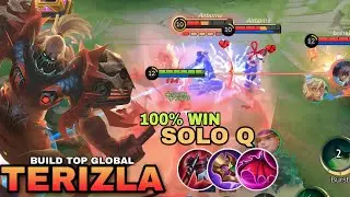 SOLO Q PLAYERS USE THIS TERIZLA BEST BUILD (You must try) BUILD TOP GLOBAL TERIZLA | MLBB