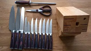 Paudin Universal Collection 14 in 1 Kitchen Knife Block Set Unboxing