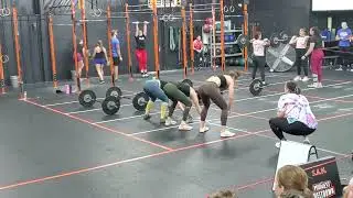 Midwest Meltdown crossfit competition 2024 Team S.A.M Stacie, Annie and Melissa. Friday night wod.