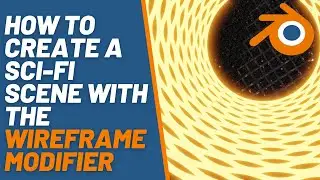 Blender wireframe modifier tutorial - Sci-Fi VFX scene