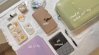📦 [Unbox] Stand oil post bag medium, basil color 🌿 🥑🍀🍈 What’s in my bag? (Work edition)🧼🧤👜